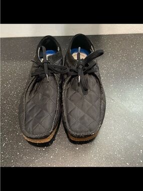 clarks shacre II step shoes, black textile men’s size 10